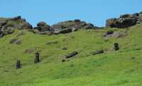 23 Moai dans le cratère du volcan
