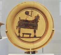 069 Le repos du joueur de lyre - Assiette corinthienne (6°s)