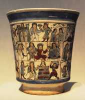 33 Gobelet illustrant la Shahnama de Firdawsi (1010) - Iran (13°s)