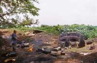 386 Finca El Baul tête colossale dans la forêt rites chamaniques