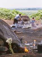 396 Finca El Baul tête colossale dans la forêt rites chamaniques