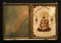 14 - Iran (± 1860) Miroir & Portrait d'Ali (gendre de Mohammed) - Signé Jafar