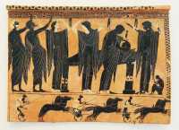 125 Plaque funéraire attique (± 515) Prothesis (Toilette du mort)