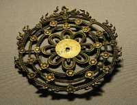 134 Trésor de Horyuji - Mandorle circulaire entourée de flammes (Bronze doré) Période Asuka (7°s)