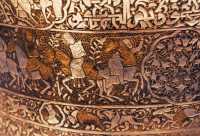 22 Bassin en cuivre et argent - Jeu de polo - Iraq (13°s)