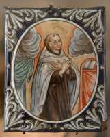 38 Saint François (17°s) Email peint, Limoges