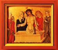 39 Christ au tombeau - Marie - Jean - Ste Catherine - Ste Barbe (Nuremberg 1443)