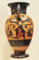 235 Amphore - Figures noires - Chalcidien (Eubée) - Sirènes. Coqs (540±)