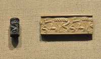 04  Sceau cylindre syrien- Lion. griffon. Gazelle (1720-1620)