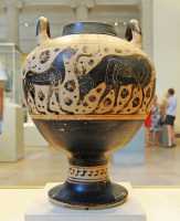 074 Pyxide pour cosmétiques ou objets de toilette (Corinthien 6°s) Attribuée au peintre Geladakis