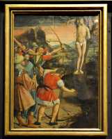 143 Sébastien criblé de flèches par les archers de Dioclétien - Josse Lieferinxe (± 1497)