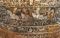 23 Bassin en cuivre et argent - Jeu de polo - Iraq (13°s)