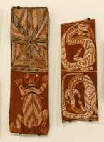 10 (Gauche) Maralatj (la terre mère) 1976 - (Droite) Mardayin & Lorrkon ceremonies, 1976) par Yirawala