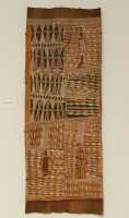 20 Lany'tjung story (Crocodile & Bandicoot) (par Munggurrawuy Yunupingu) Peinture sur écorce, 1959