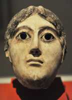 091 Masque de femme (Règne d'Hadrien 117-138) Plâtre - yeux de verre