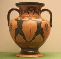 200 - Agrigente, Boxeurs (550-540) Fait à Athènes par Nikosthénès - Le boxeur de gauche saigne du nez