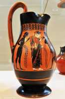 219 Jarre - Attique - Figures noires - Femme tenant une branche de myrte (520±)