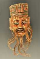 266 La longévité - Masque de bois Tujia pour l'opéra Nuo - Quing (1644-1911)