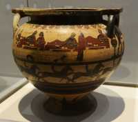 098 Héraclès chez le roi Eurytios - Cratère (± 600) Corinthe - Figures noires