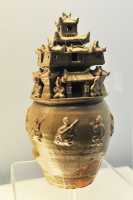 142 Jarre avec maisons & personnages - Jin de l'Ouest (265-317)