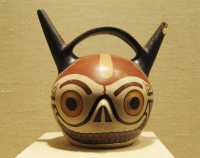 065 Vase à deux becs - Crâne - Pérou Nasca-Wari (± 700)